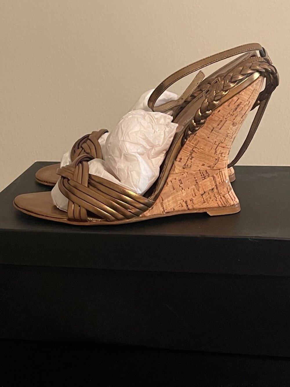 BCBG max Azria Gold sandals Size 7.5